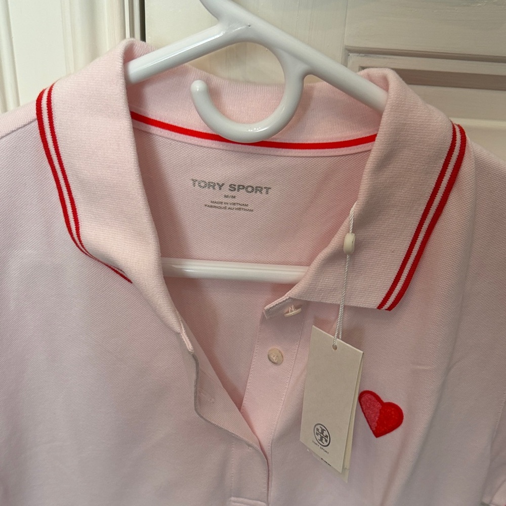 Tory Sport Pink Polo Shirt for Women - Picture 2 of 4